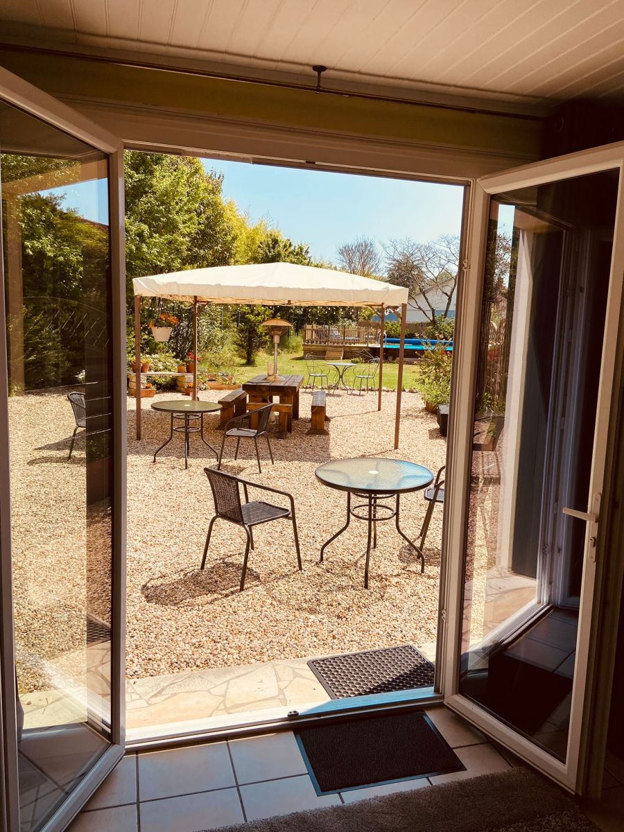 View from guest lounge to garden